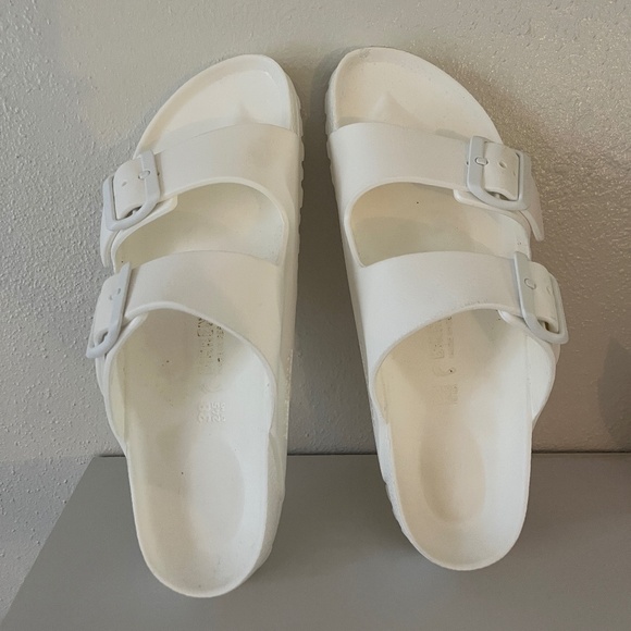 Birkenstock Arizona White Plastic Slides, Size 38 - Picture 2 of 5